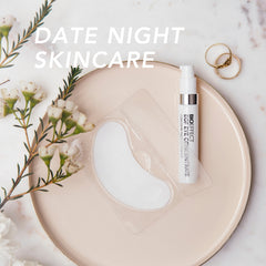 EGF Eye Concentrate Under Eye Serum & Eye Mask with the text “Date Night Skincare”