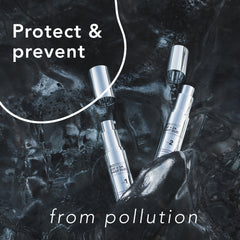 BIOEFFECT EGF + 2A Daily Duo in a black material with the text “Protect & prevent from pollution”