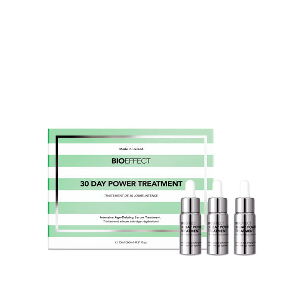 BIOEFFECT 30 Day Power Treatment with serum bottles on a white background